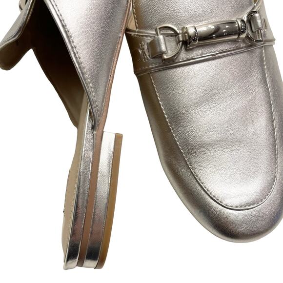 WHBM Silver/Metallic Flat Slip-on Loafer “Pippa” size 7M 🪙 - Picture 2 of 7